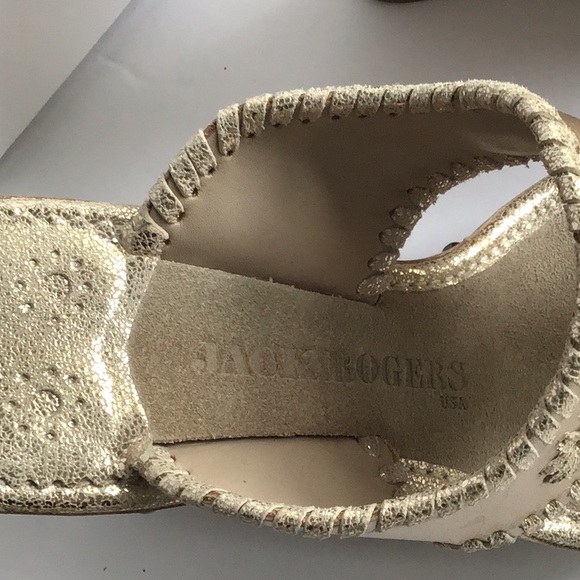 Jack Rogers Gold Platinum Wedge size 6.5 Marbella - Picture 6 of 16